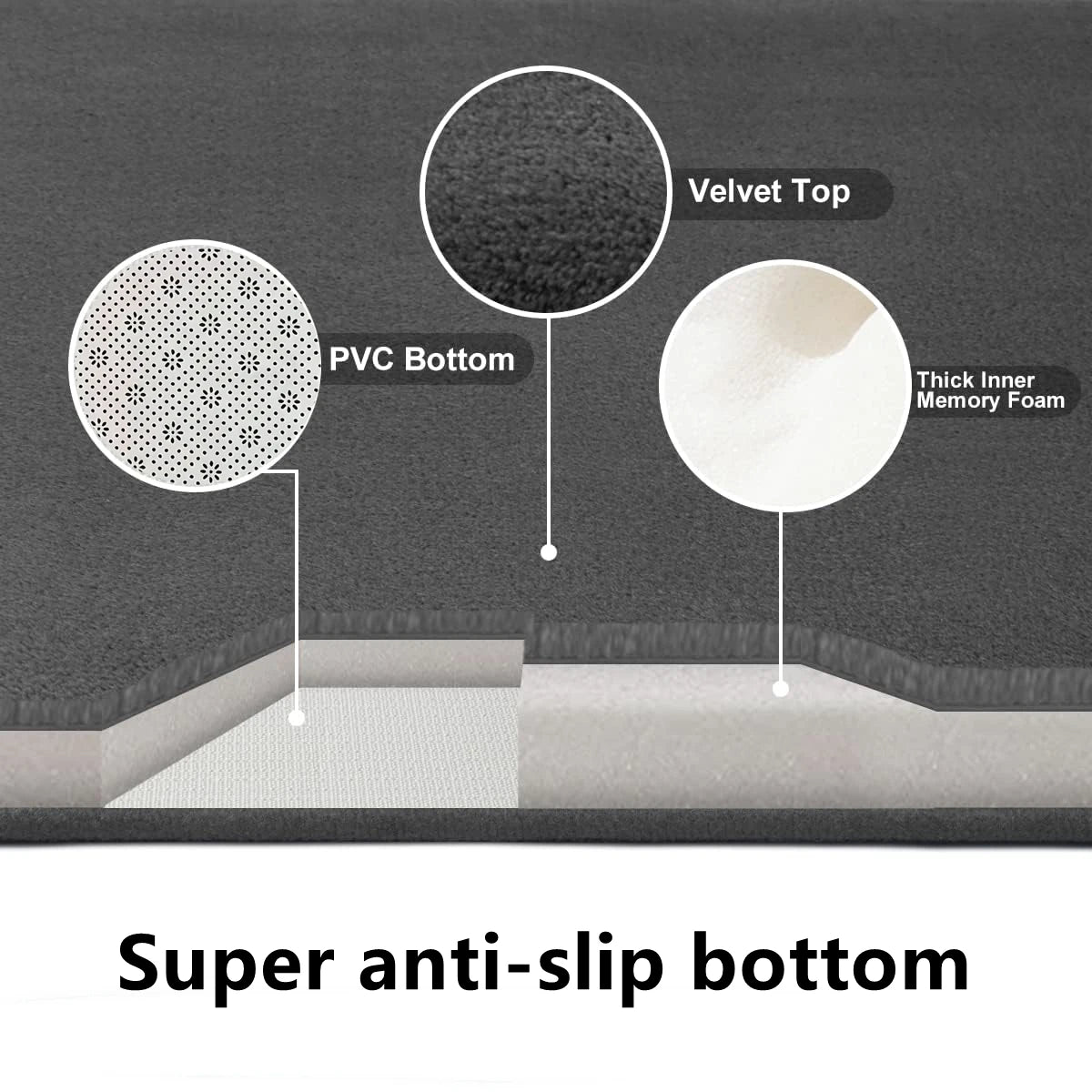 3D Rutschfeste Badematte Steinoptik