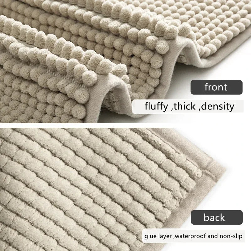 Chenille Badematte Rutschfest Waschbar