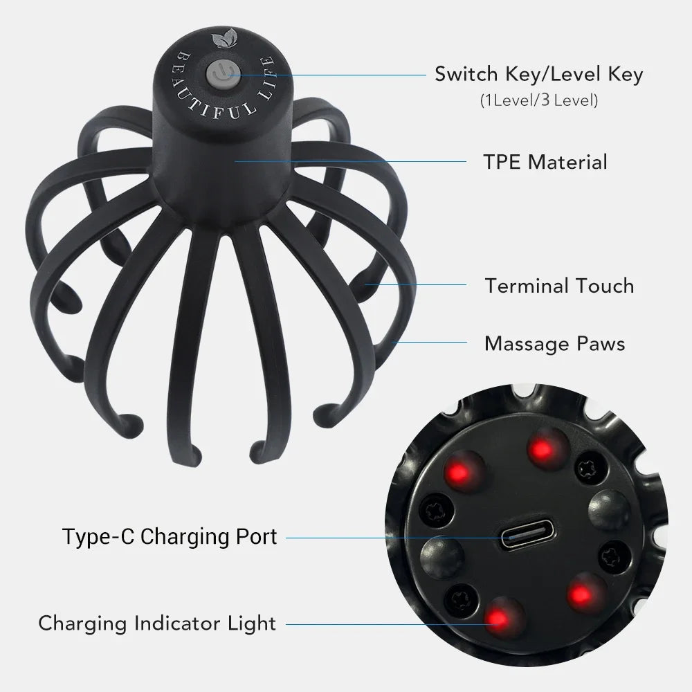 Elektrischer Kopfhaut Massagegerät Octopus