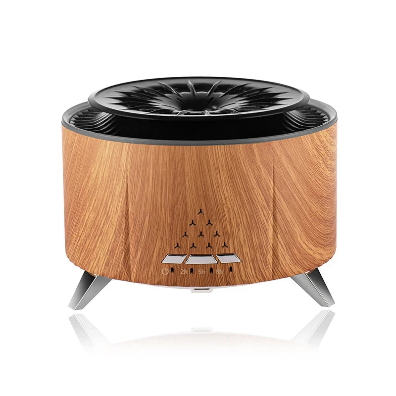 White Noise Volcanic Lava Humidifier Creative Flame Aromatherapy Machine Desktop Simulation Jellyfish Smoke Ring for Relaxation