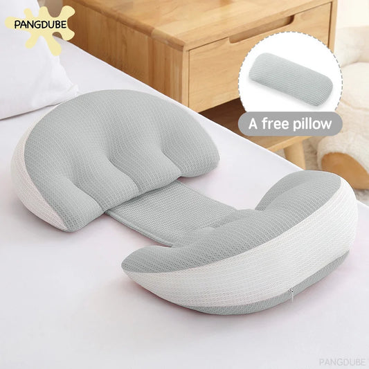 PANGDUBE Pregnancy Pillow with 1pc Free An Auxiliary Pillow Cotton
