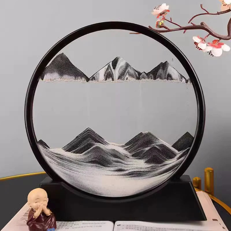 3D Sandbild Rund Quicksand Deko