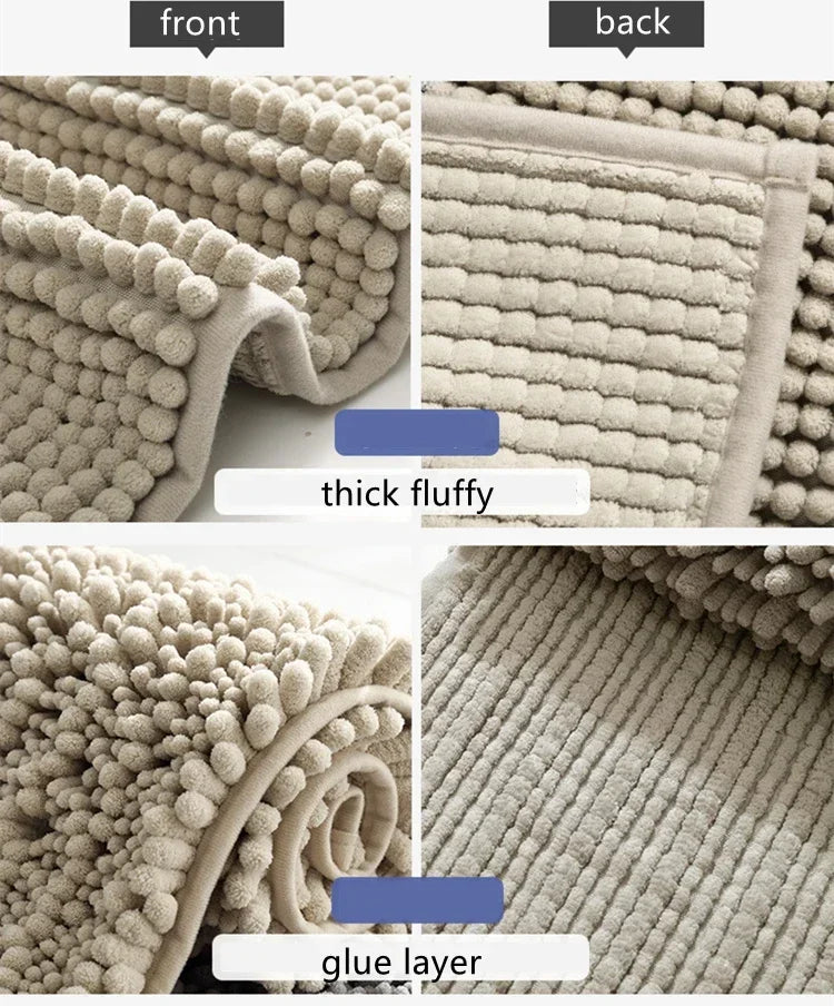 Chenille Badematte Rutschfest Waschbar