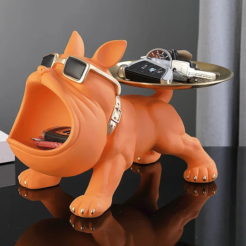 Bulldogge Dekofigur mit Ablage