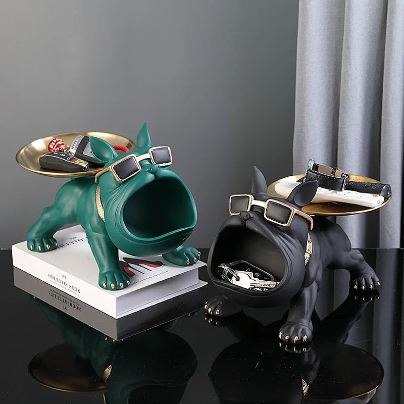 Bulldogge Dekofigur mit Ablage