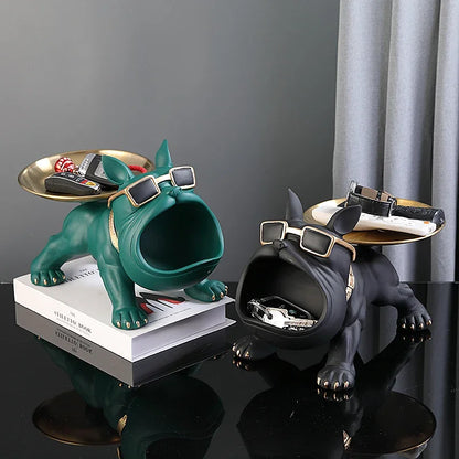 Bulldogge Dekofigur mit Ablage