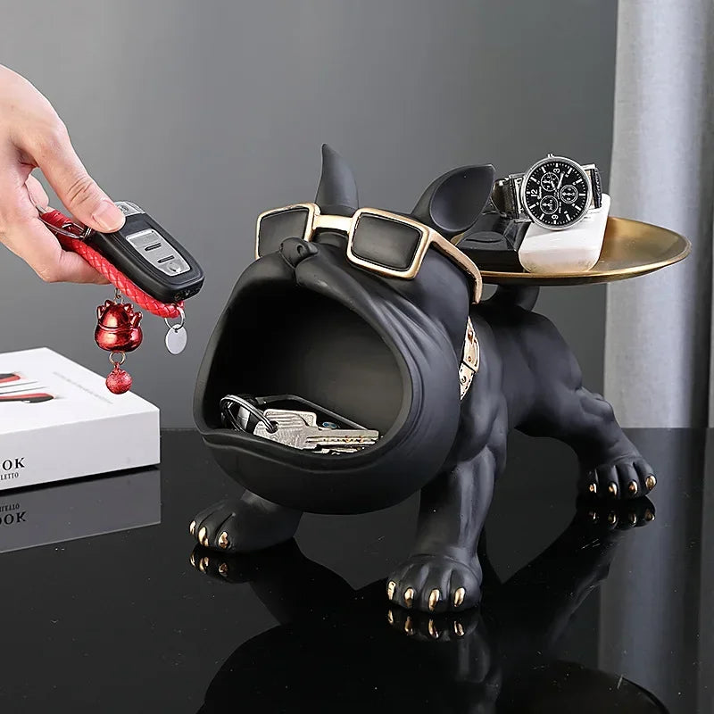 Bulldogge Dekofigur mit Ablage