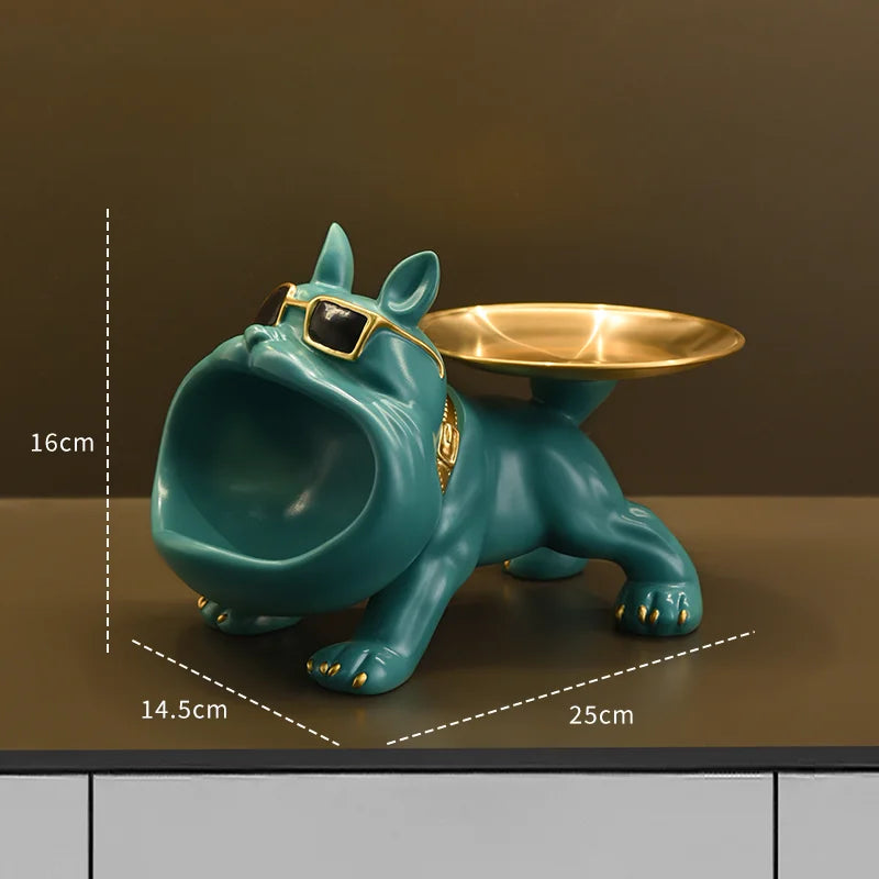 Bulldogge Dekofigur mit Ablage