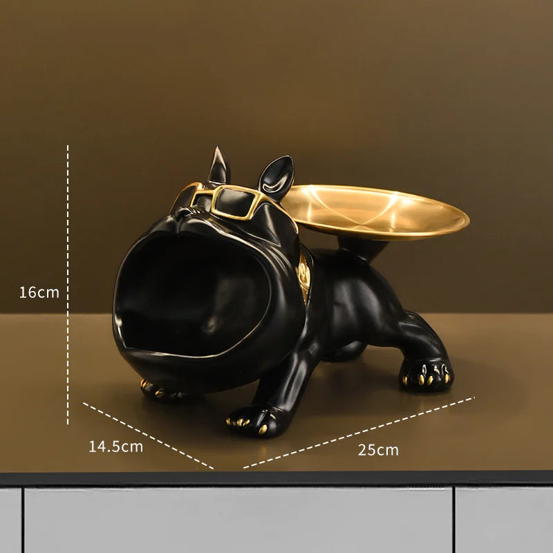 Bulldogge Dekofigur mit Ablage