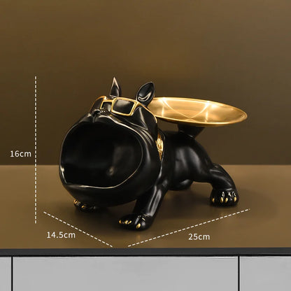 Bulldogge Dekofigur mit Ablage