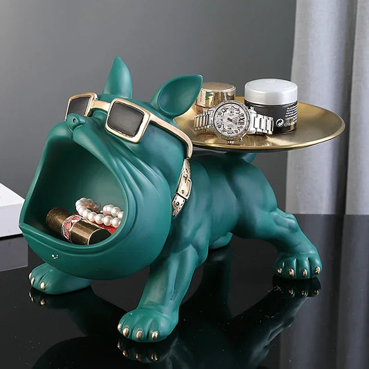 Bulldogge Dekofigur mit Ablage