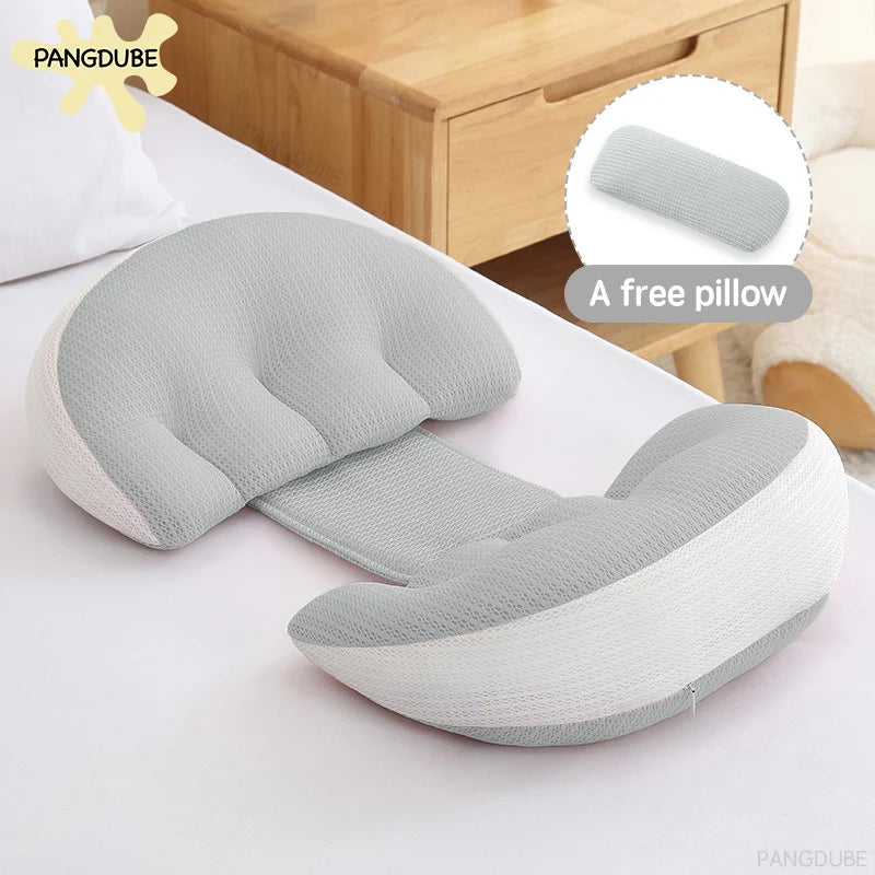 PANGDUBE Pregnancy Pillow with 1pc Free An Auxiliary Pillow Cotton