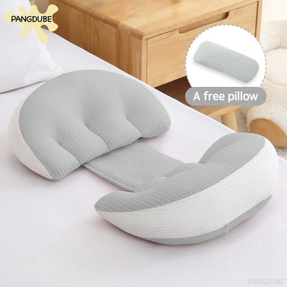 PANGDUBE Pregnancy Pillow with 1pc Free An Auxiliary Pillow Cotton