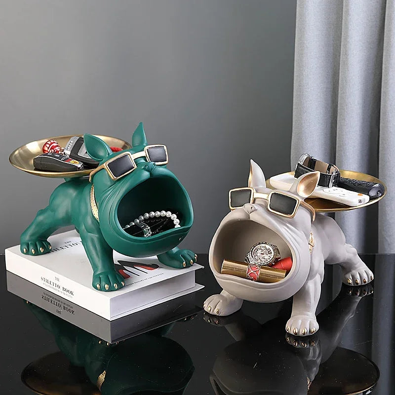 Bulldogge Dekofigur mit Ablage